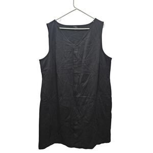 TALBOTS Plus Size Women Black Rayon Sheath Career Casual Minimalist Dress 24W